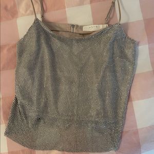 ASTR the label rhinestone top